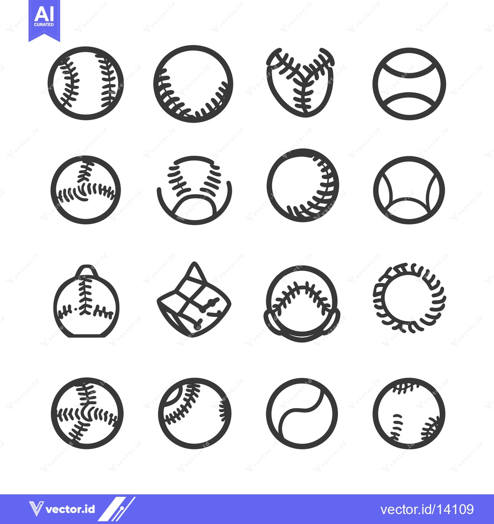Premium Vector of A Collection of Various Baseball Icon Styles