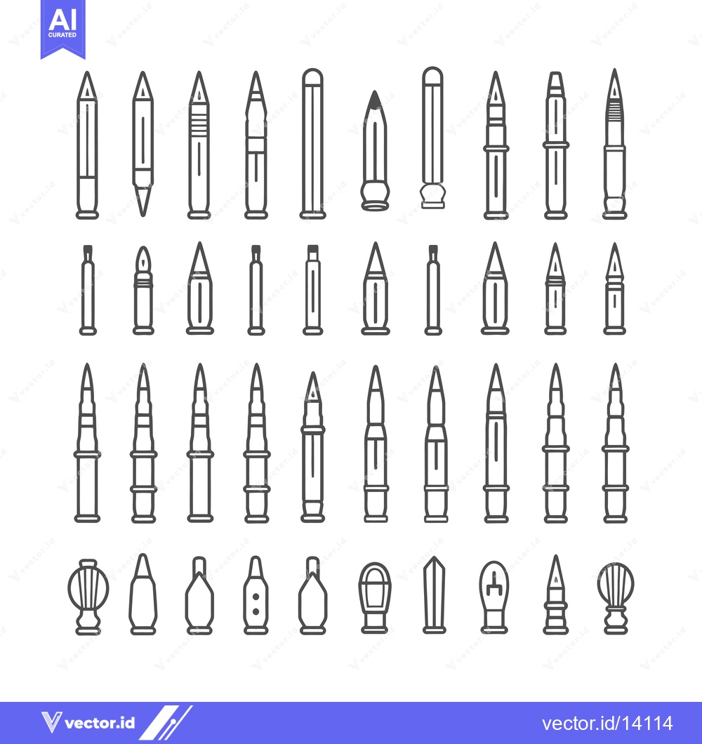 Premium Vector dari A Collection of Various Bullet Types