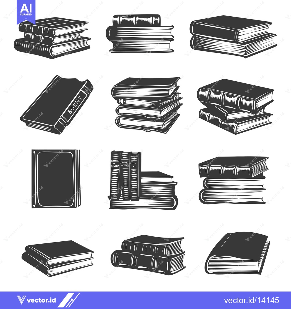 Premium Vector dari A Collection of Vintage Book Illustrations in Black and White