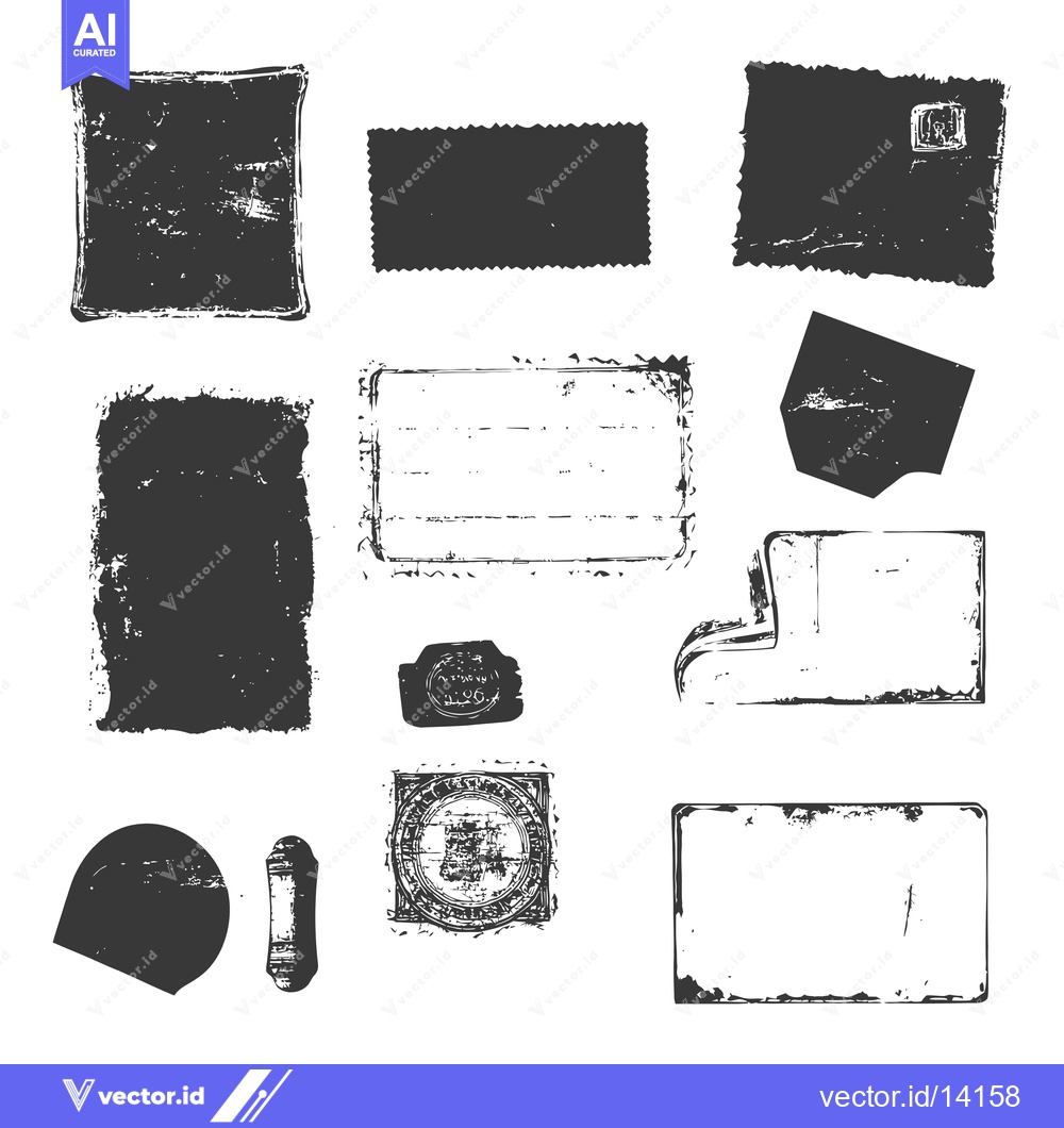 Premium Vector of A Collection of Vintage Grunge Stamps and Frames