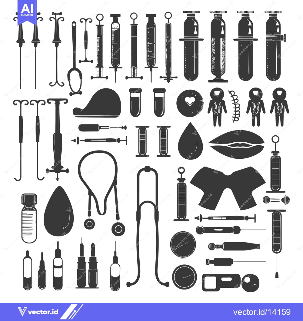 Premium Vector dari A Collection of Vintage Medical and Surgical Instruments