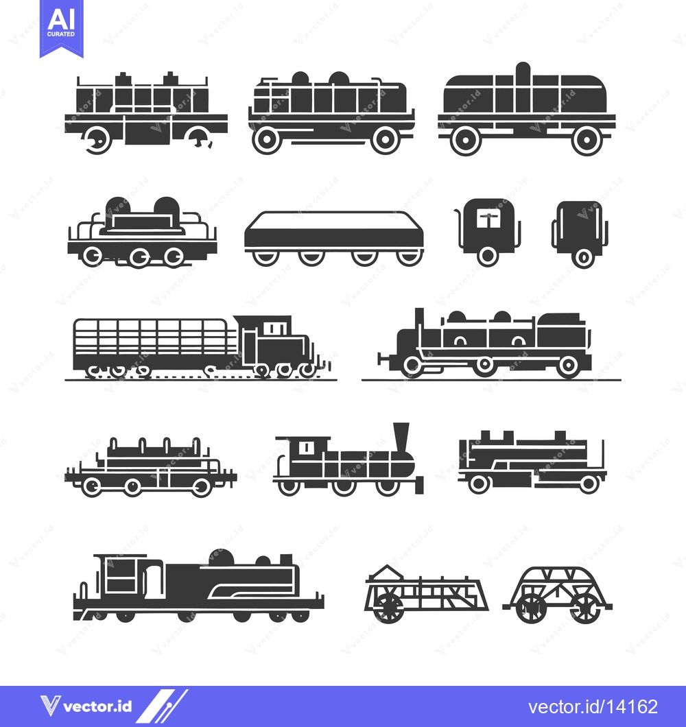 Premium Vector dari A Collection of Vintage Railway Carriages and Locomotives