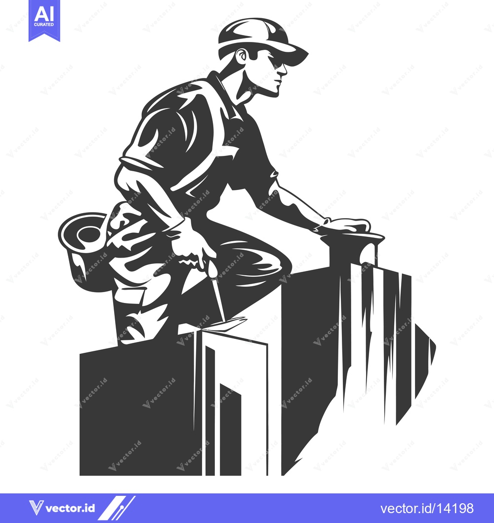 Premium Vector dari A Construction Worker Applying Caulk to a Window Frame