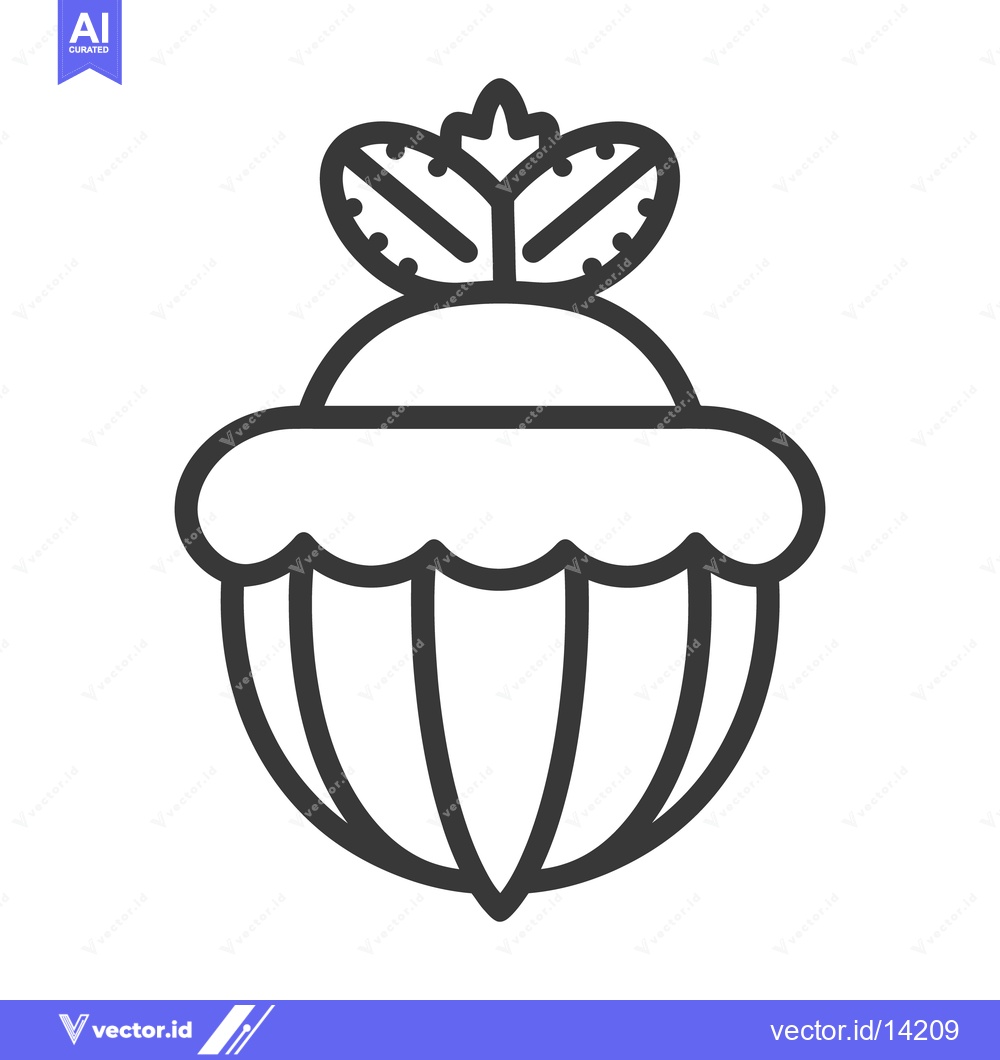 Premium Vector dari A simple line drawing of a decorative acorn illustration