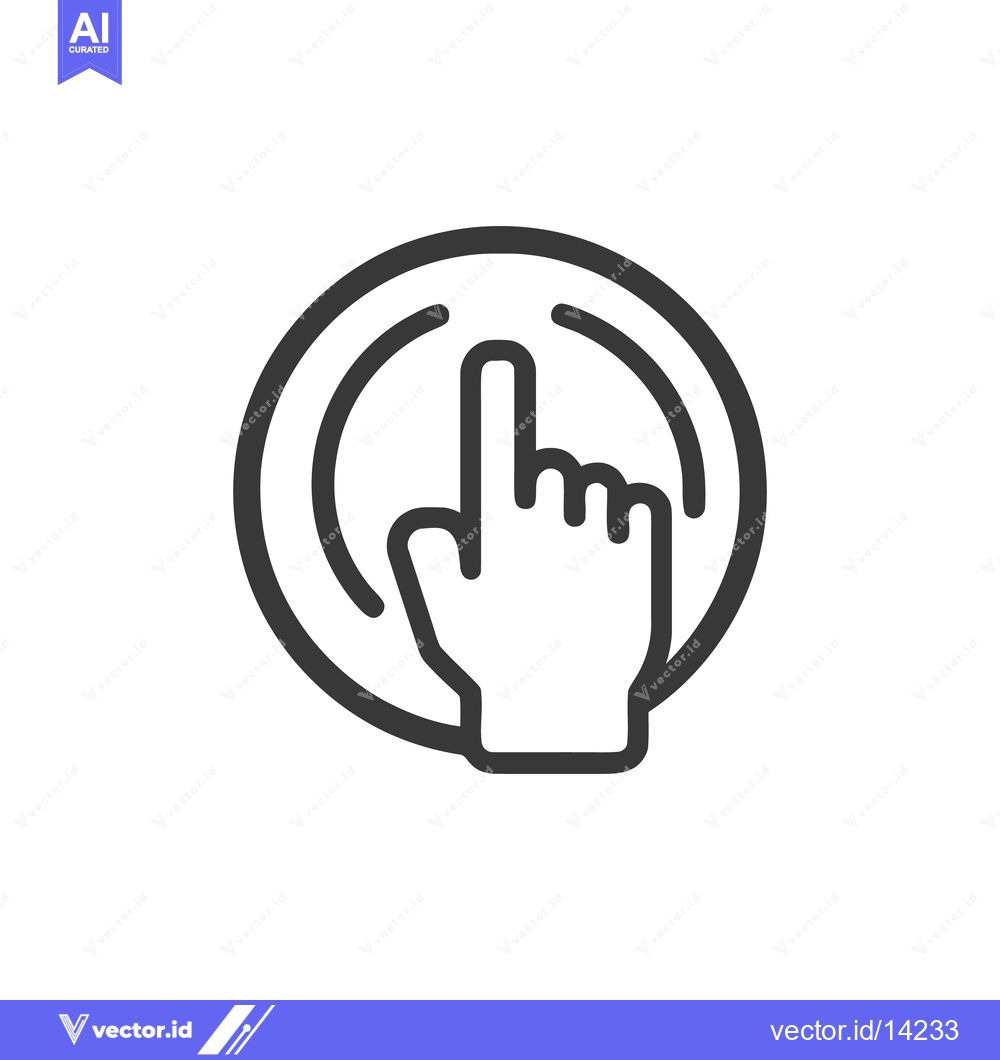 Premium Vector of Finger Tap Icon: Minimalist Design with Circular Element and Clean Lin
