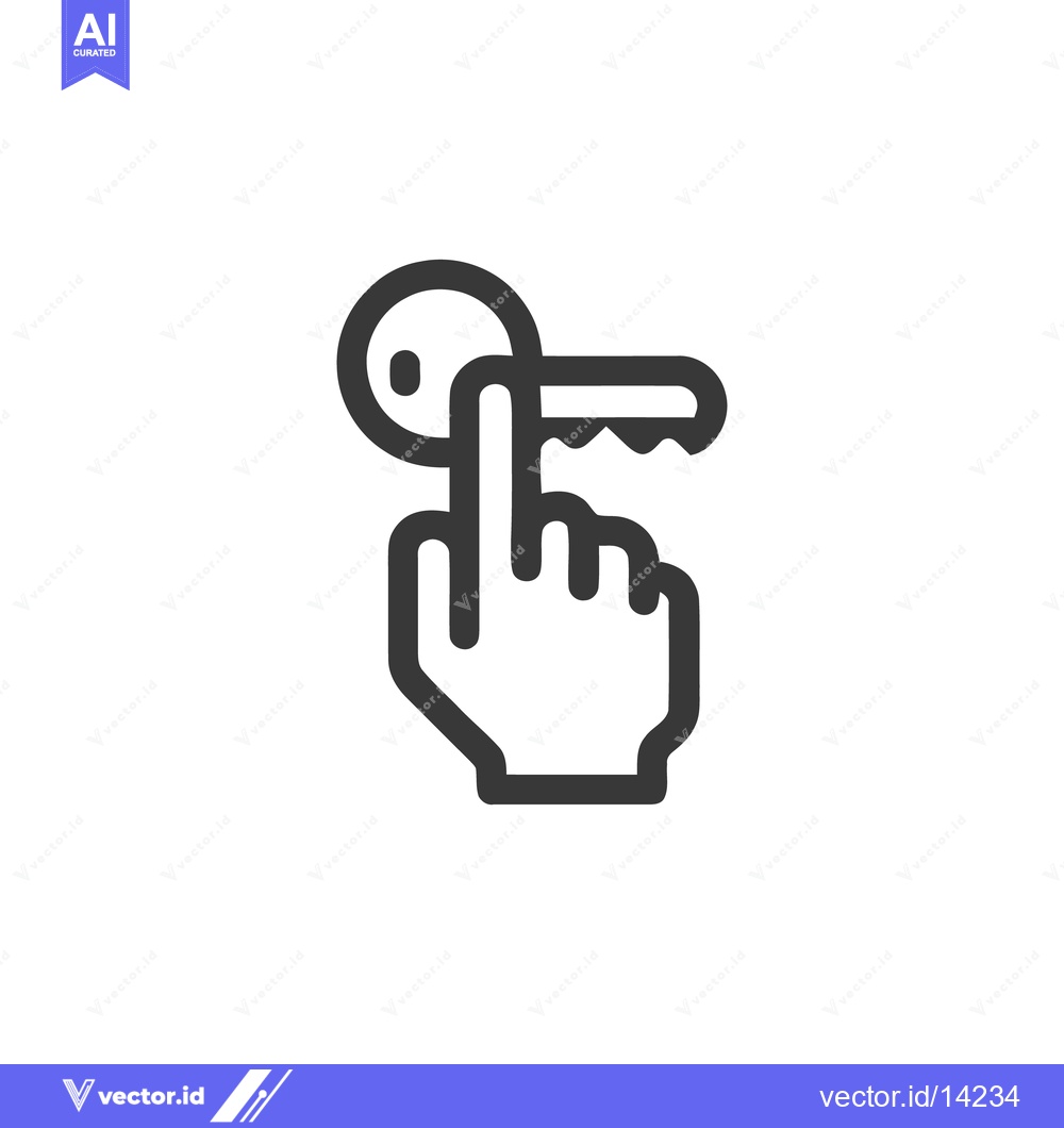 Premium Vector dari Finger Pointing at Key Icon, Security Access Concept, Outline Style