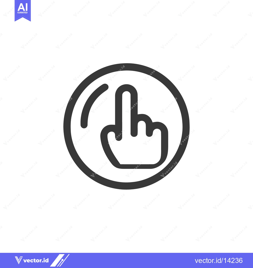Premium Vector dari Middle Finger Gesture Icon in Circle, Bold Line Art Style, Isolated