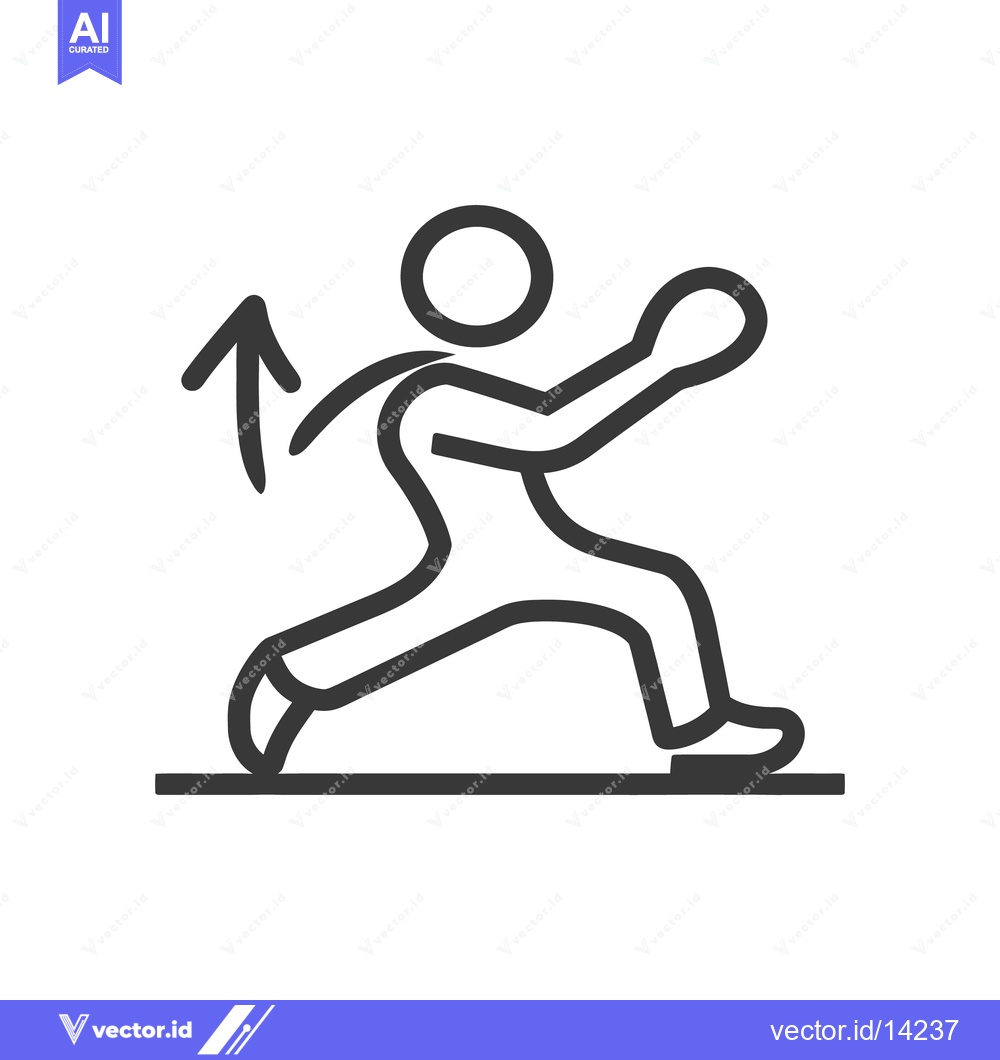 Premium Vector of Simple illustration of a person exercising with an upward arrow