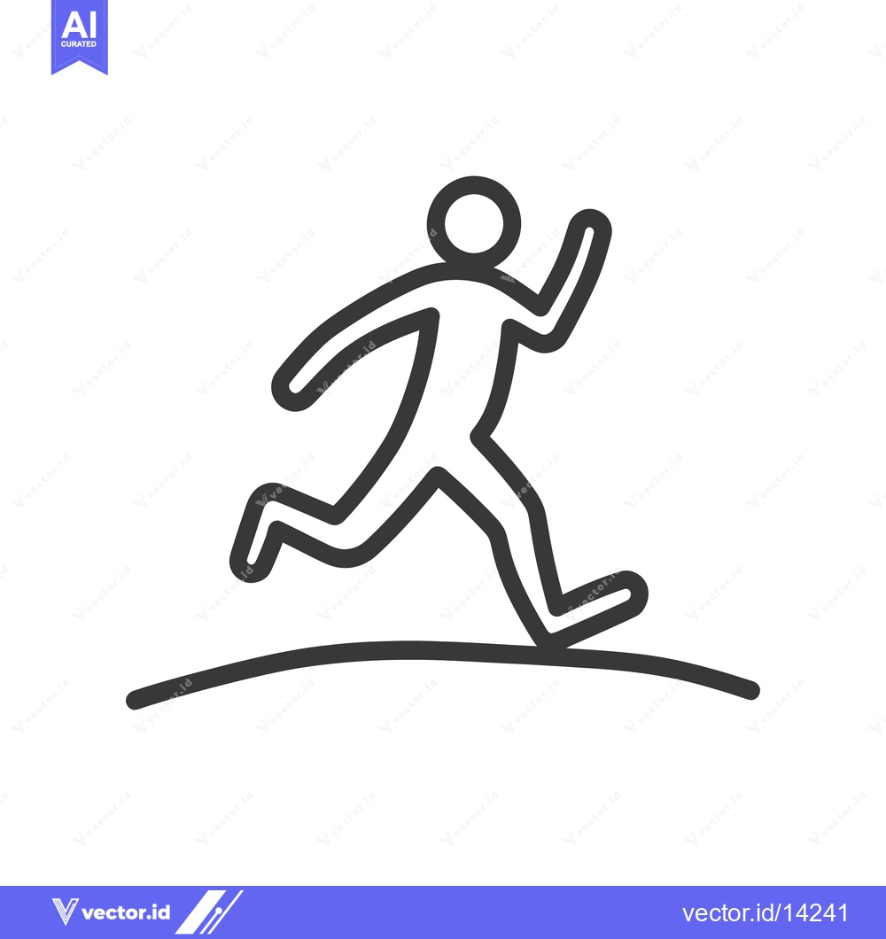 Premium Vector of A simple illustration depicting a person running across a plain surfac