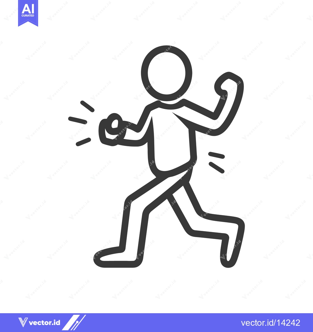 Premium Vector of A simplistic linear illustration of a person walking or running