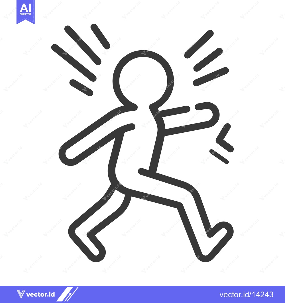 Premium Vector dari Simple outlined stick figure appears to be experiencing rapid movement