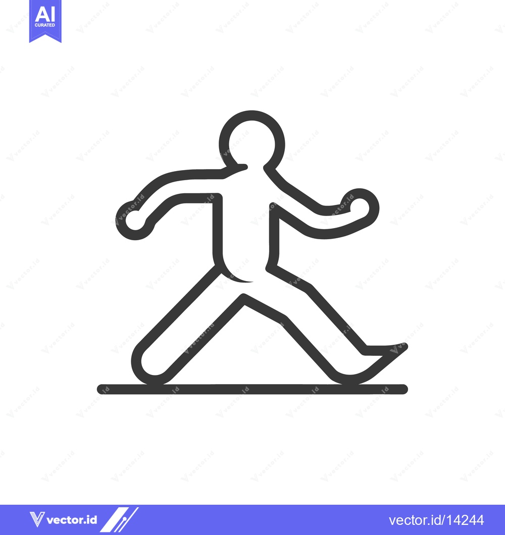 Premium Vector of Simple linear icon illustrating a person in a dynamic running posture