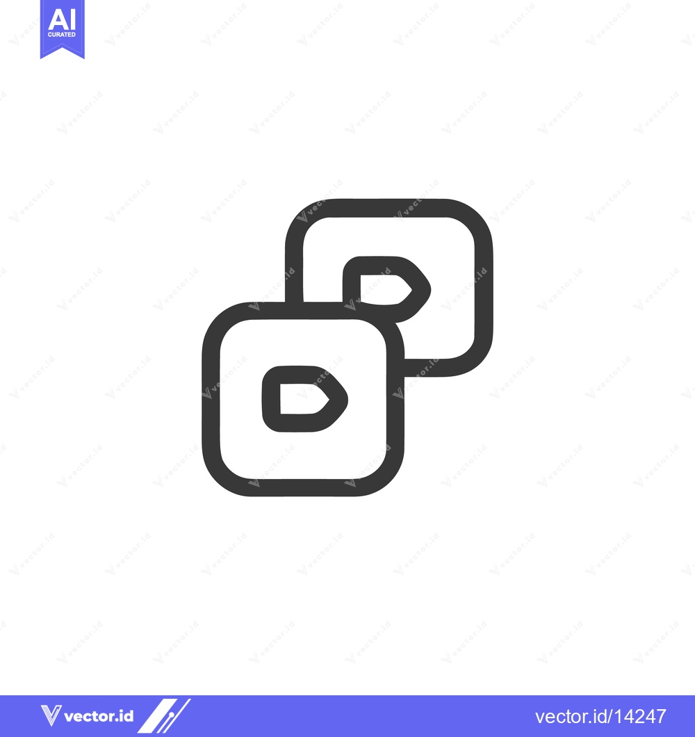 Premium Vector of Overlapping Play Buttons: Modern Icon Design for Media and Entertainme