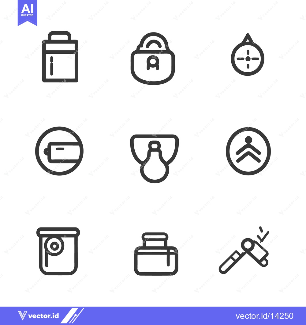 Premium Vector dari Vector illustration of a collection of various related icons shown