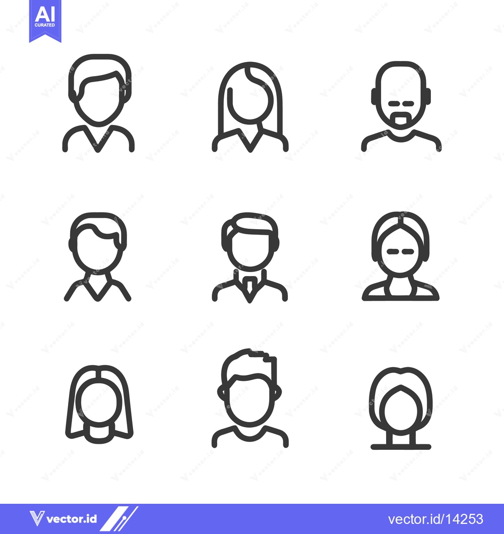 Premium Vector dari Simple Vector Portraits Representing Various Male And Female Avatars