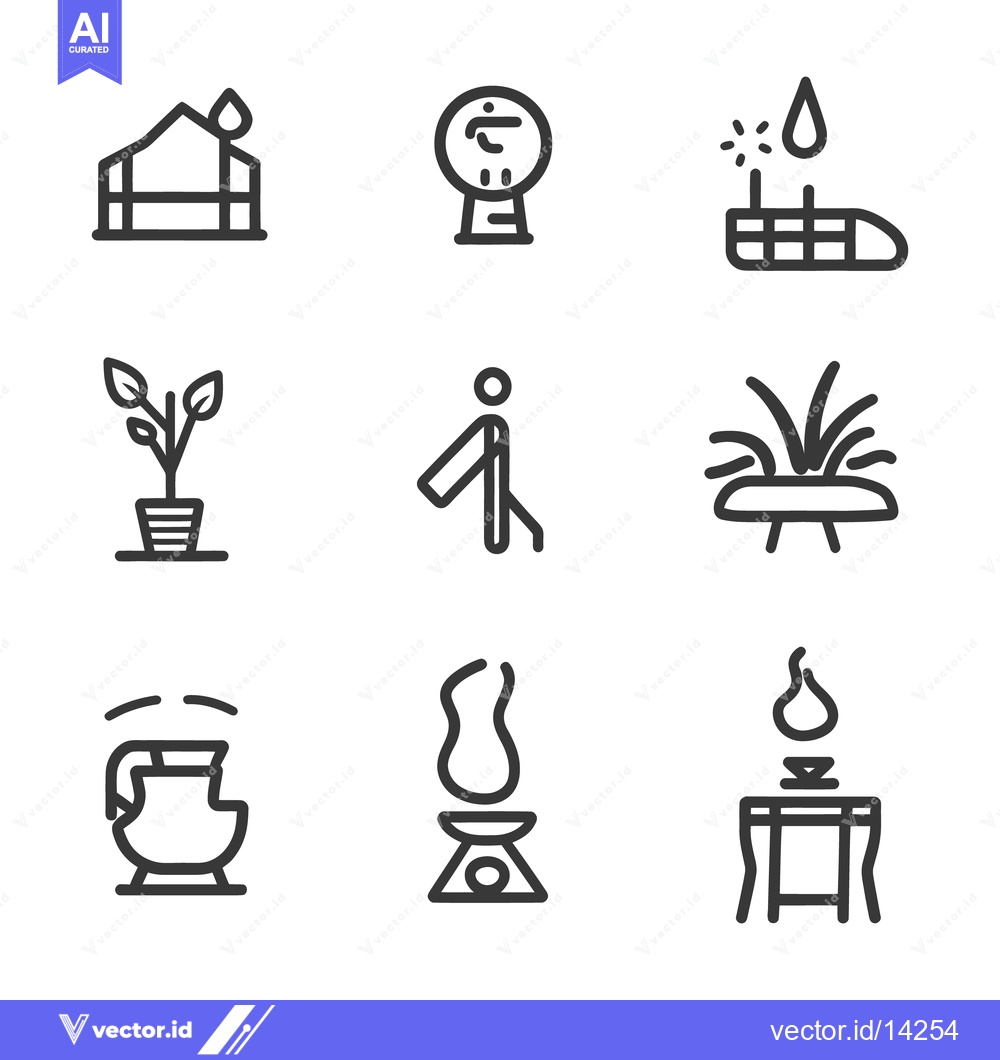 Premium Vector dari Several Simple Line Drawings Depicting Elements of Everyday Life