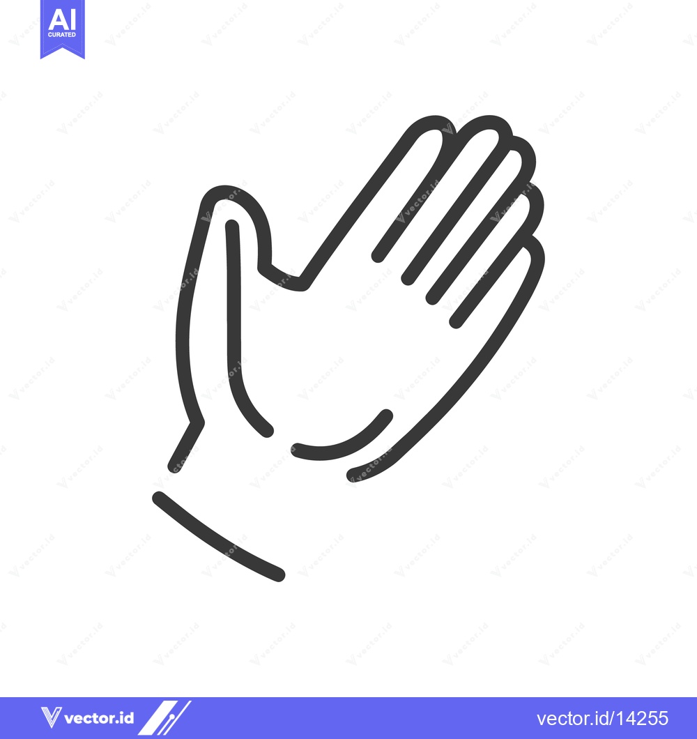 Premium Vector dari A simple stylized outline drawing depicting an open human hand