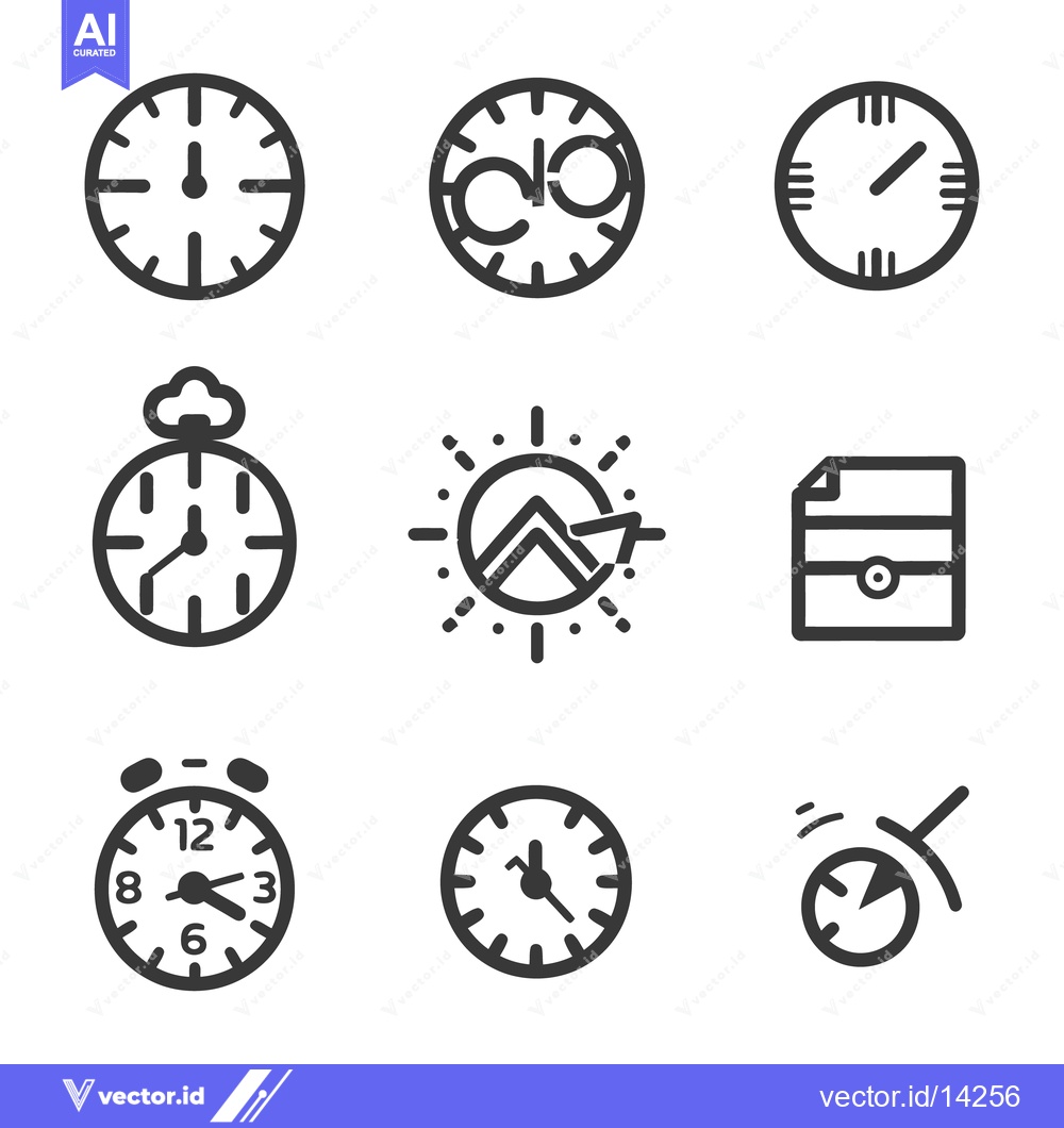 Premium Vector dari Collection of different styles of clocks and related concepts