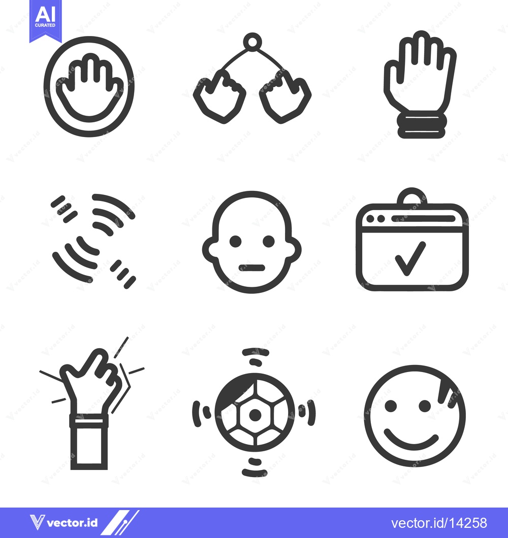 Premium Vector of Nine simple icons depicting diverse concepts in black and white