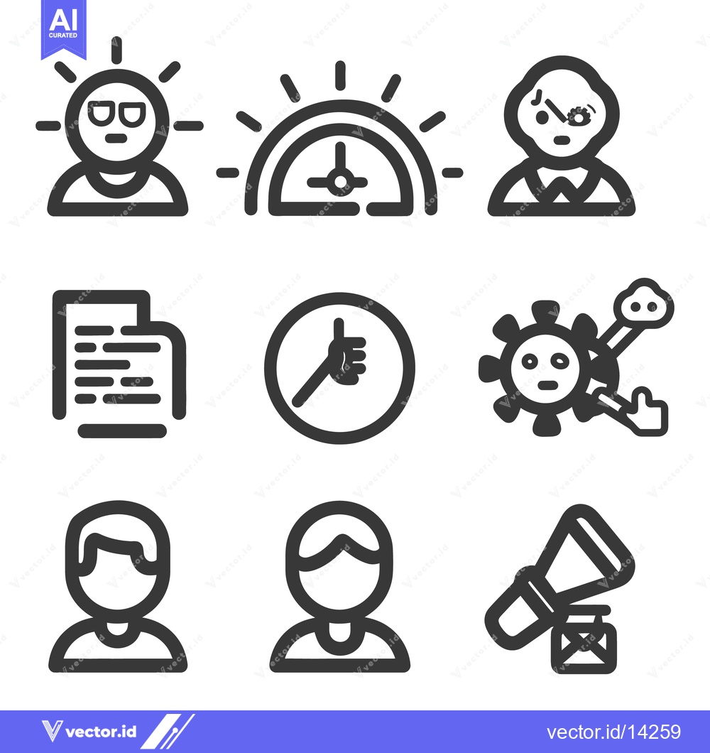 Premium Vector dari Various black and white icon illustrations depicting different concept