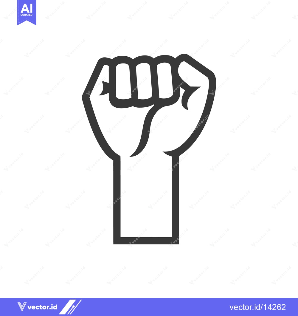 Premium Vector dari A simple line art depiction of a raised clenched fist