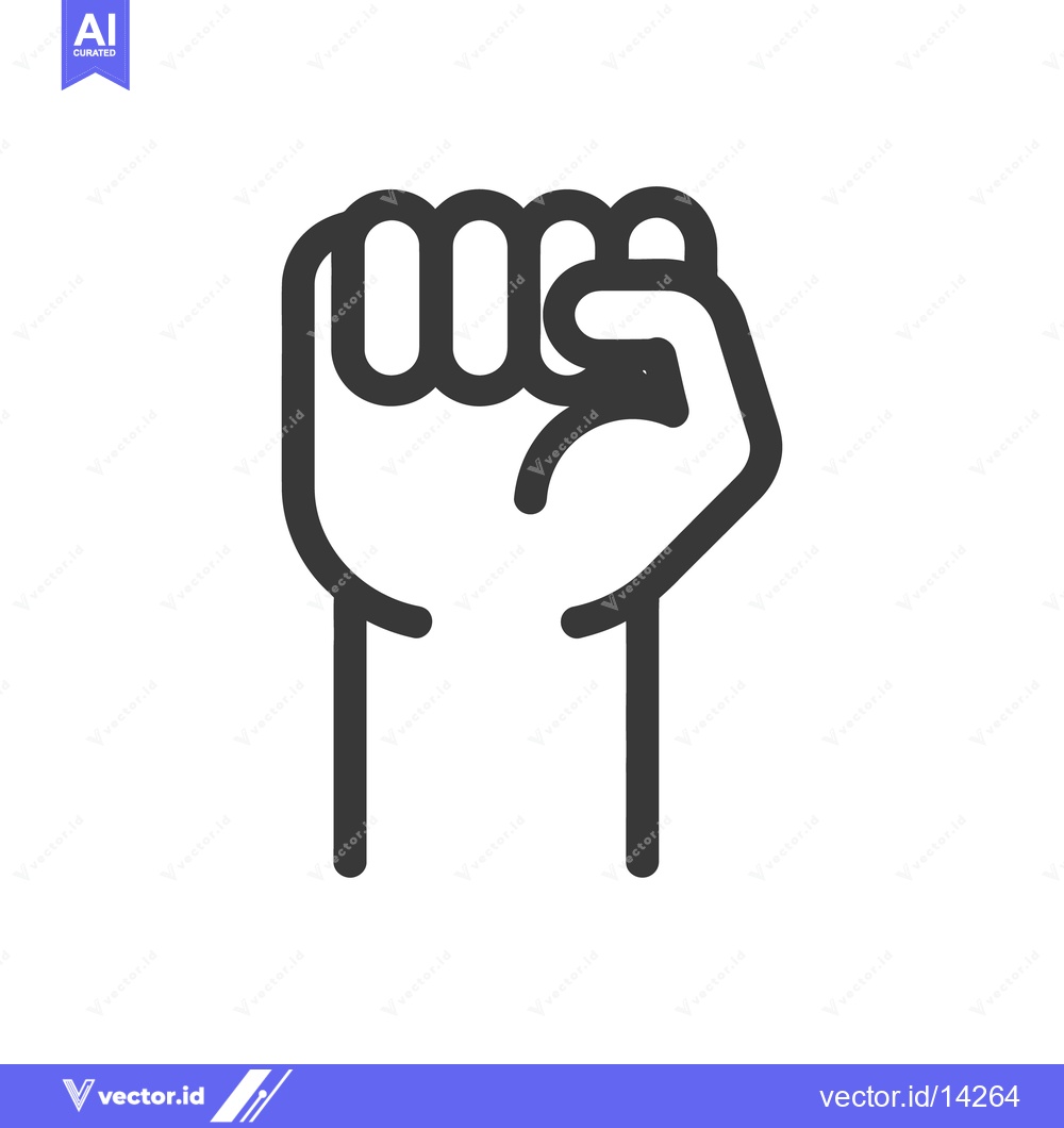 Premium Vector dari A minimalistic outlined clenched fist representing defiance and power