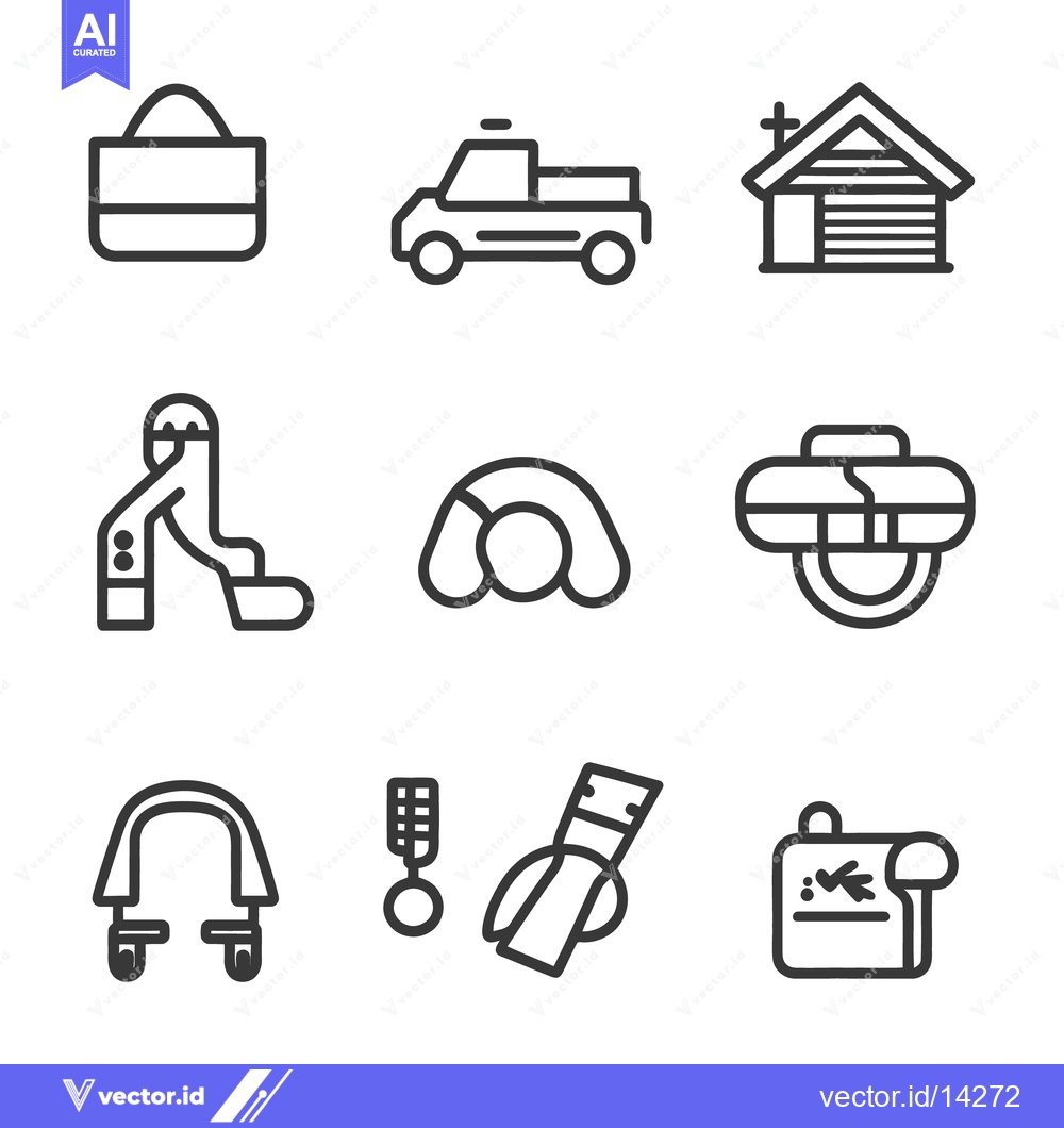 Premium Vector dari Illustrated Icons Depicting Common Objects Found in Daily Life