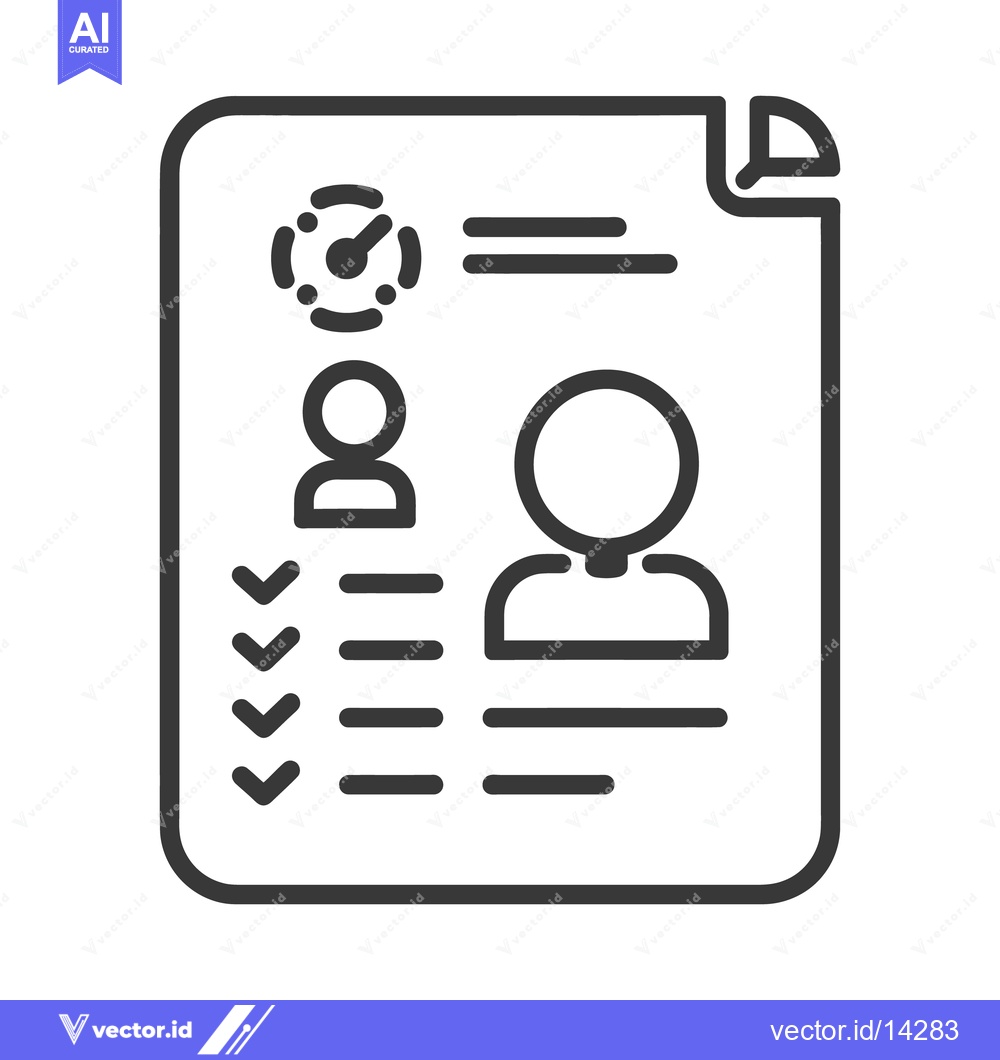 Premium Vector of A simplified black and white document with person and data