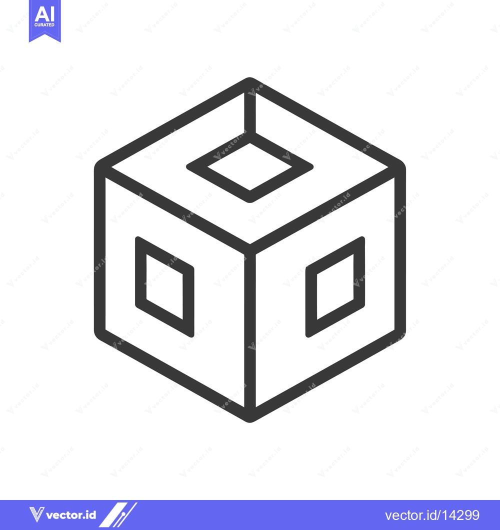 Premium Vector dari A Cube with Two Squares Removed from its Sides