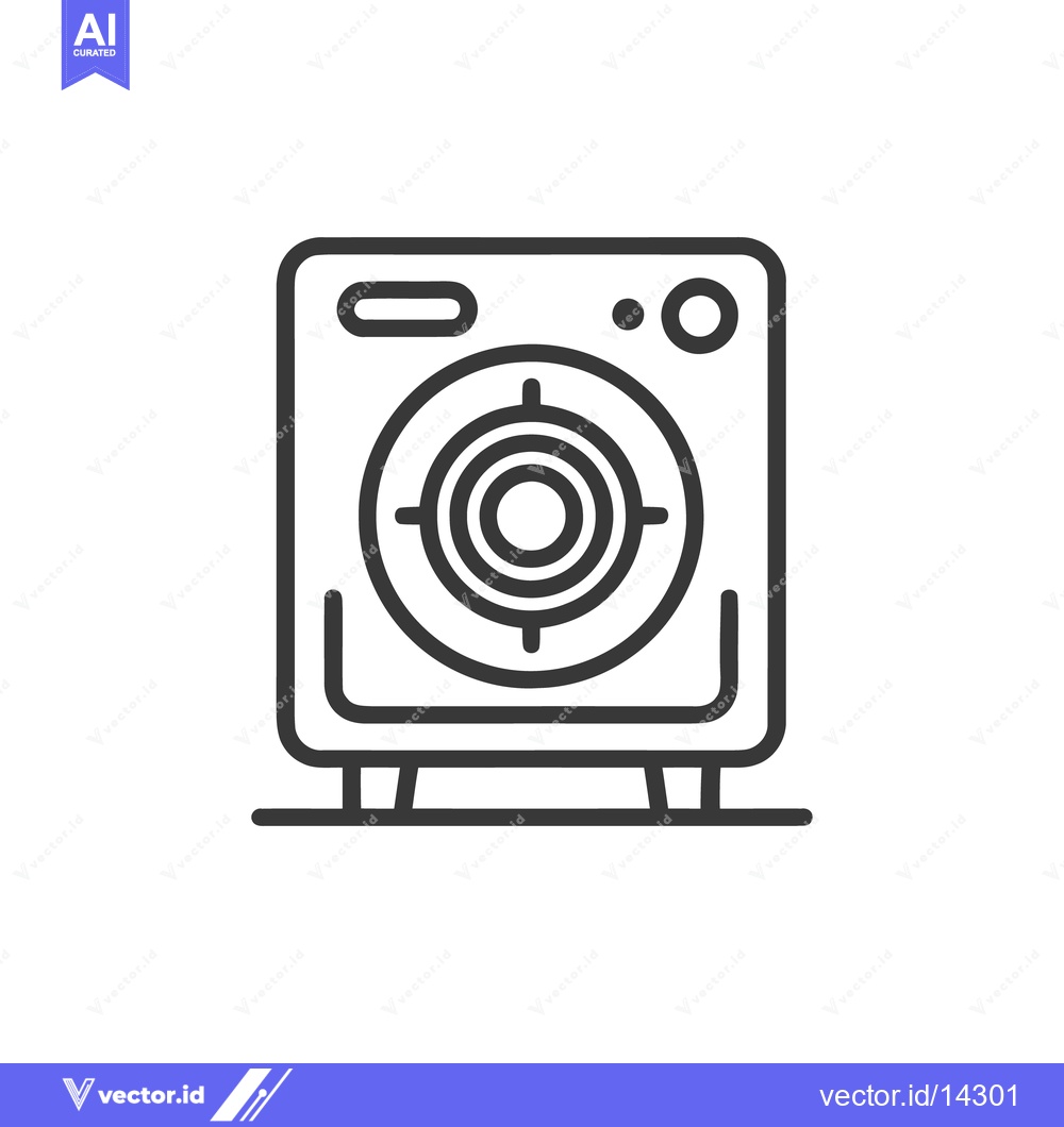 Premium Vector of Minimalist Speaker Icon with Target Design, Audio Equipment Symbol