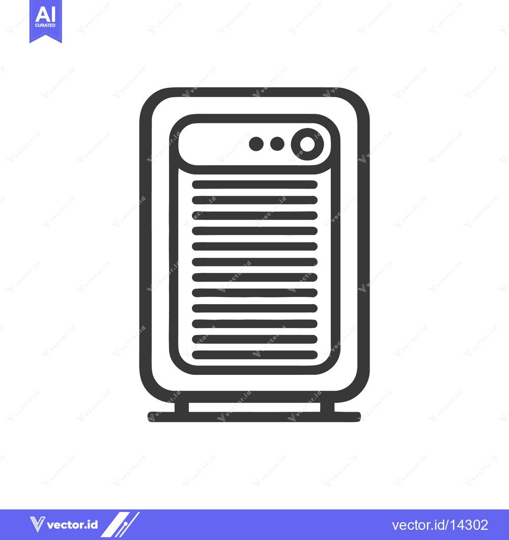 Premium Vector of Modern Air Purifier Icon with Rounded Edges and Minimalist Design