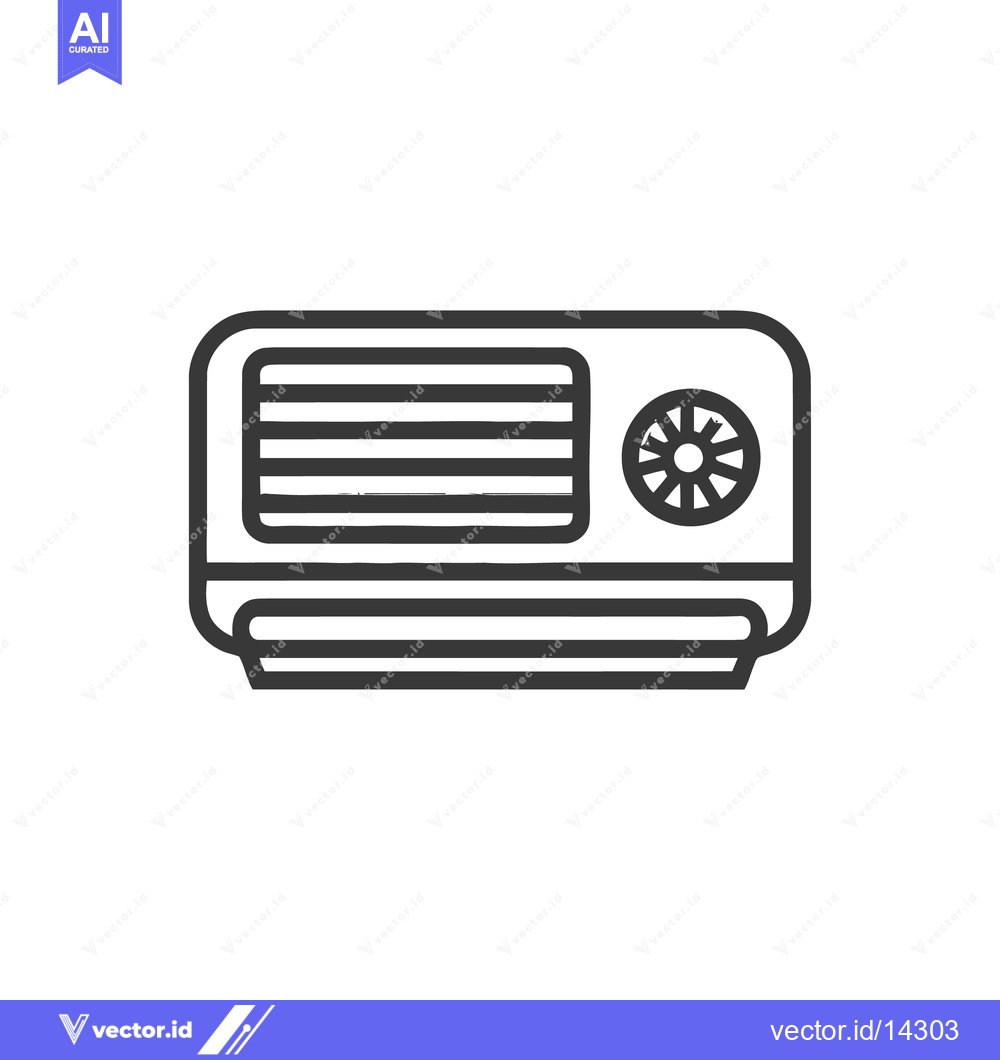 Premium Vector dari Minimalist Air Conditioner Icon: Modern Climate Control Symbol