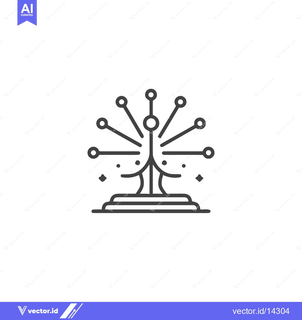 Premium Vector dari Abstract Networked Tree Design with Geometric Base
