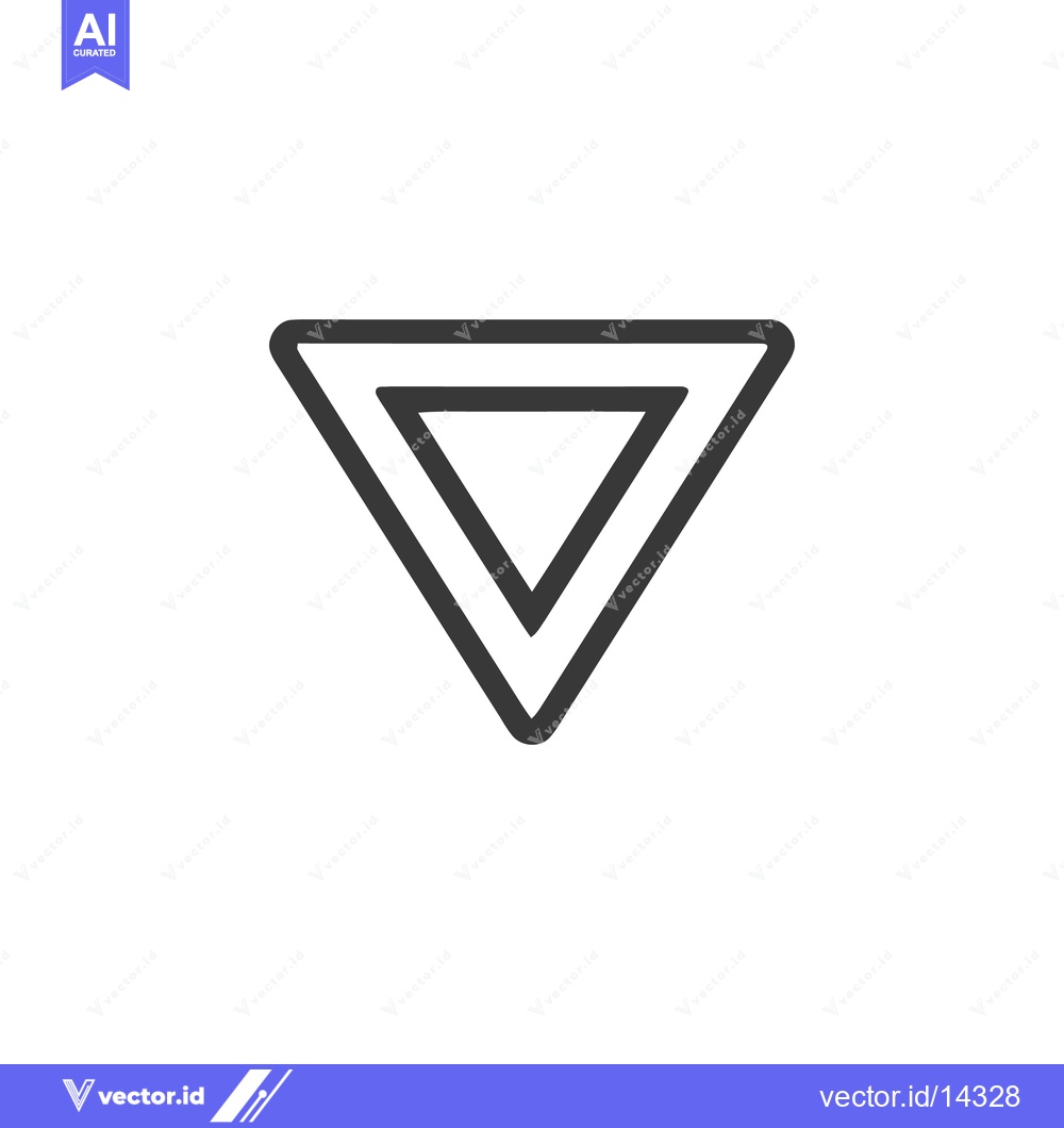 Premium Vector of Double Triangle Outline: Minimalist Geometric Design on White Backgrou