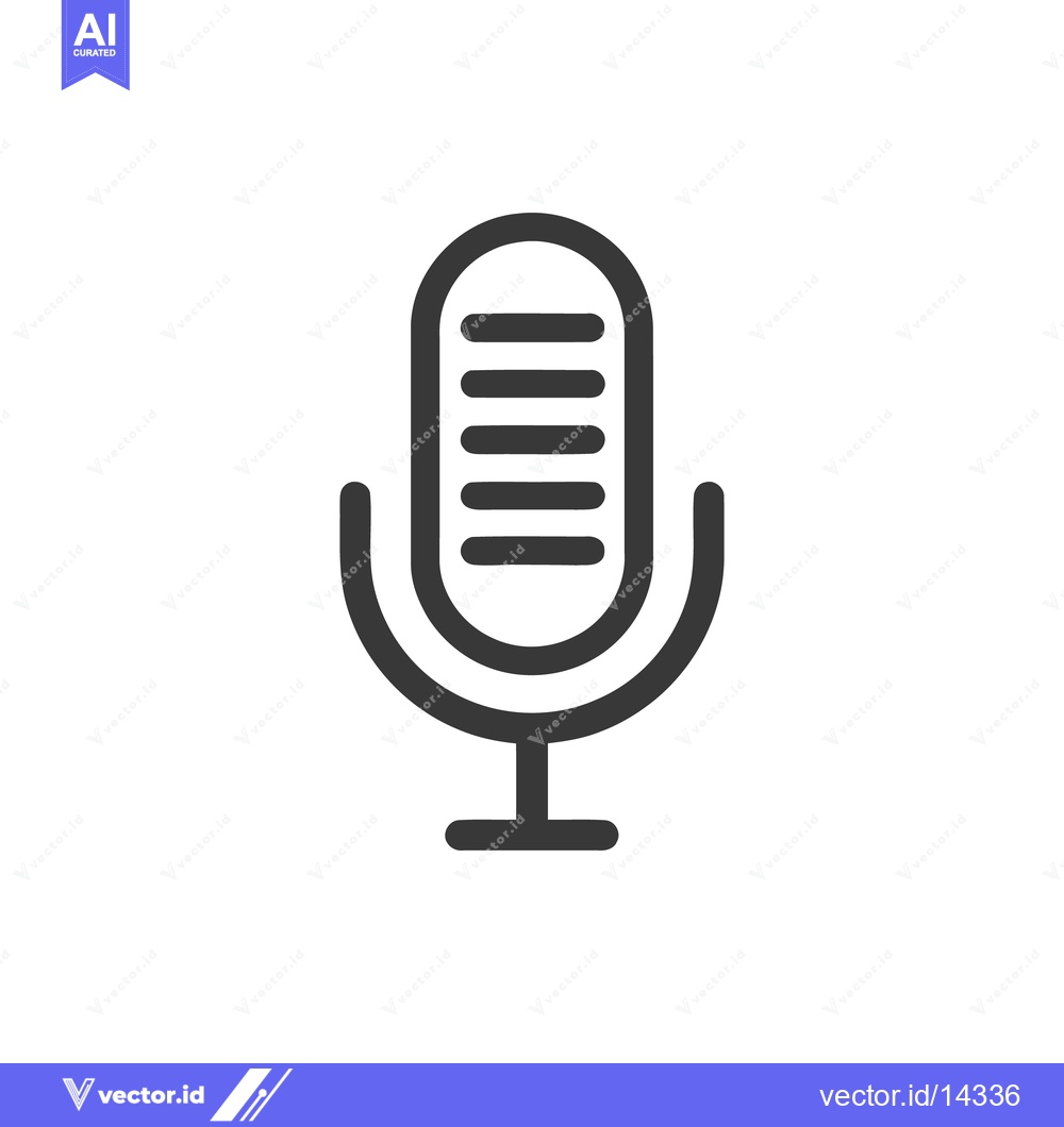 Premium Vector of Simple, Modern Microphone Icon Vector Graphic