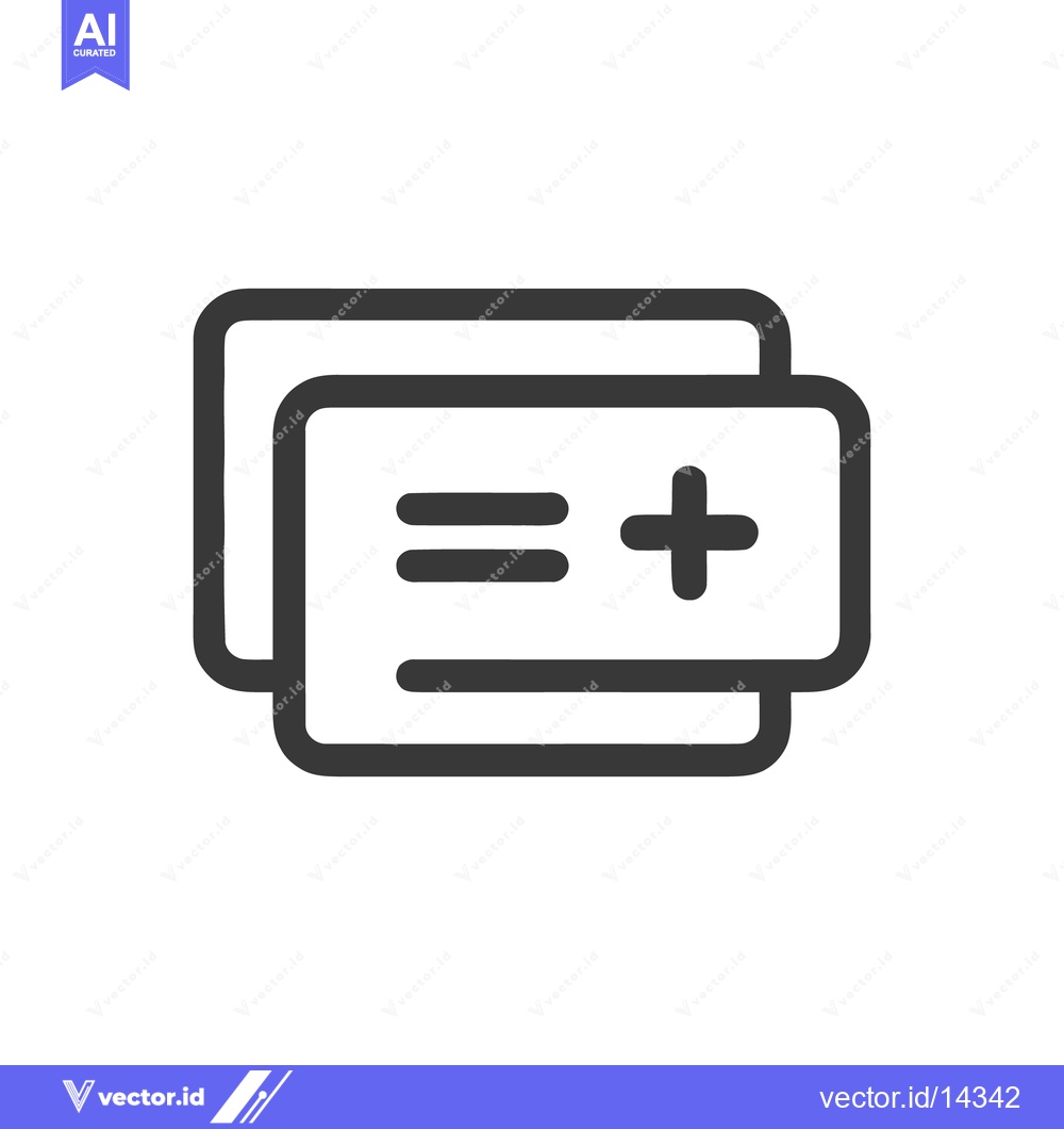 Premium Vector dari Medical Card Icon: Healthcare, Insurance, and Benefits Symbol in Simpl