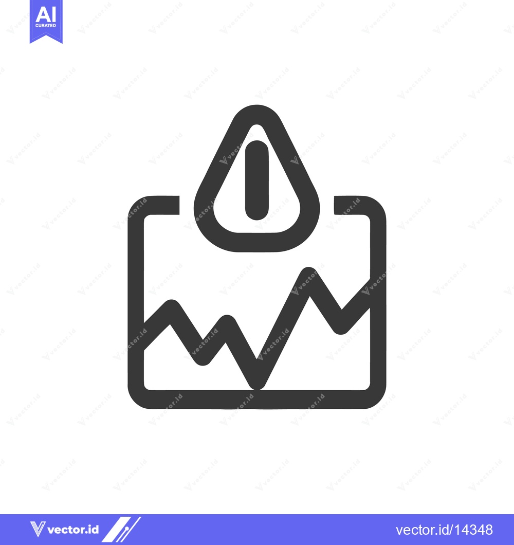 Premium Vector dari Simple, Minimalist Warning Icon with Declining Graph