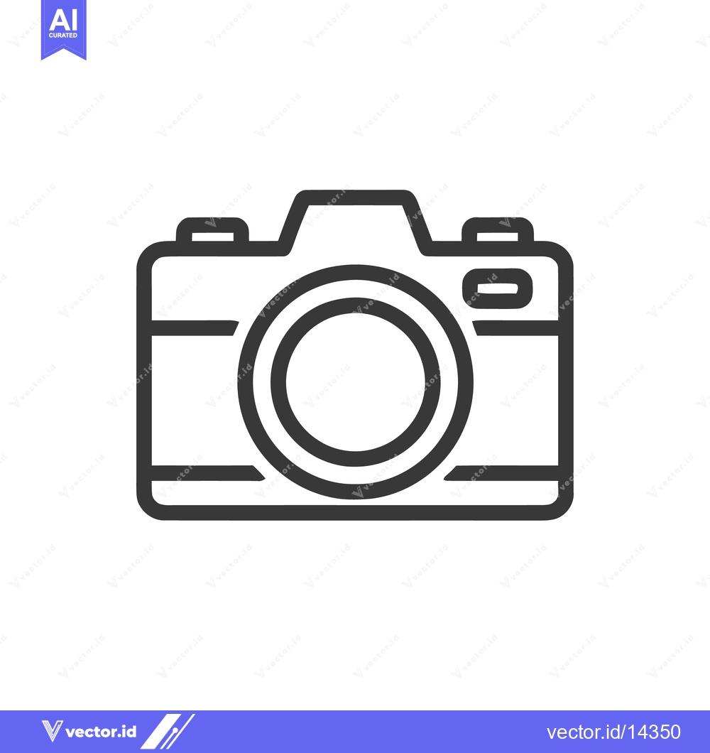 Premium Vector of Simple Line Art Icon of a Camera