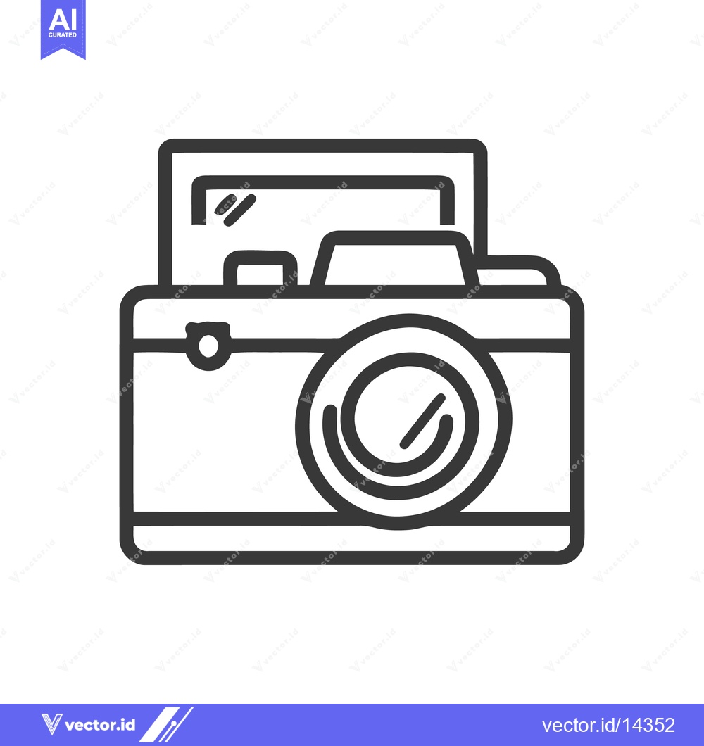 Premium Vector of Minimalist Camera Icon: Bold Outline, Retro Style, Photography Symbol