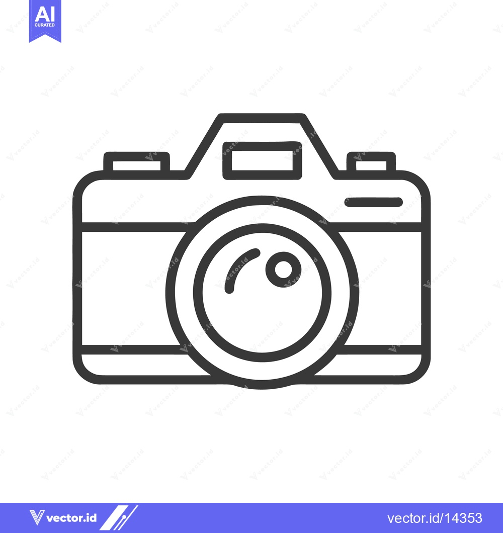 Premium Vector dari Simple Camera Icon: Minimalist Outline Design for Photography and Medi