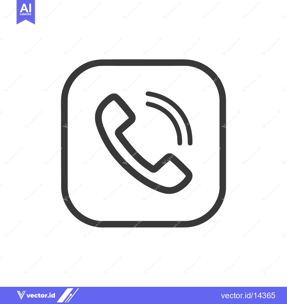 Premium Vector of Minimalist Phone Icon in Rounded Square, Dark Gray on White