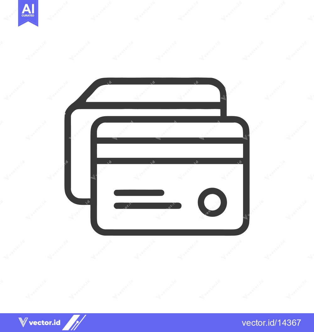 Premium Vector dari Minimalist Credit Card Icon: Stacked Cards, Financial Symbolism, Moder