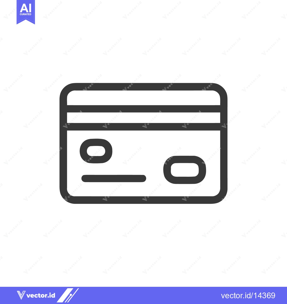 Premium Vector dari Minimalist Credit Card Icon with Rounded Edges and Subtle Details