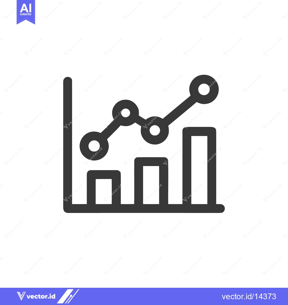 Premium Vector dari Ascending Bar Graph with Trend Line Icon, Business Growth Concept