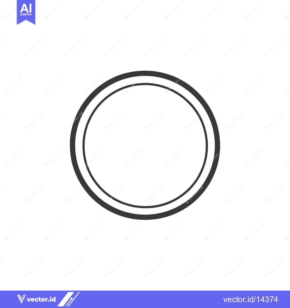 Premium Vector dari Simple Double Circle Outline Design on White Background, Minimalist Gr