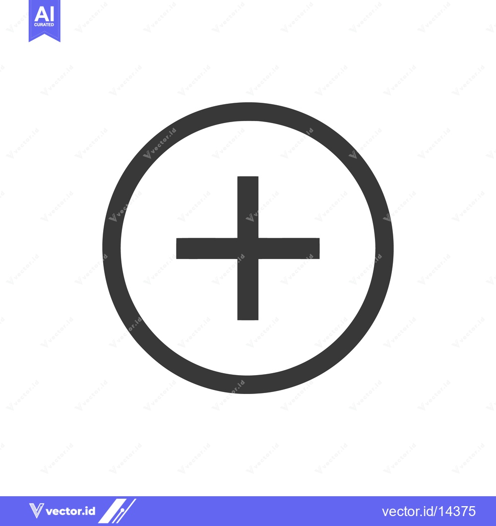 Premium Vector dari Bold Plus Sign Icon Encased in Circle, Minimalist Design on White Back