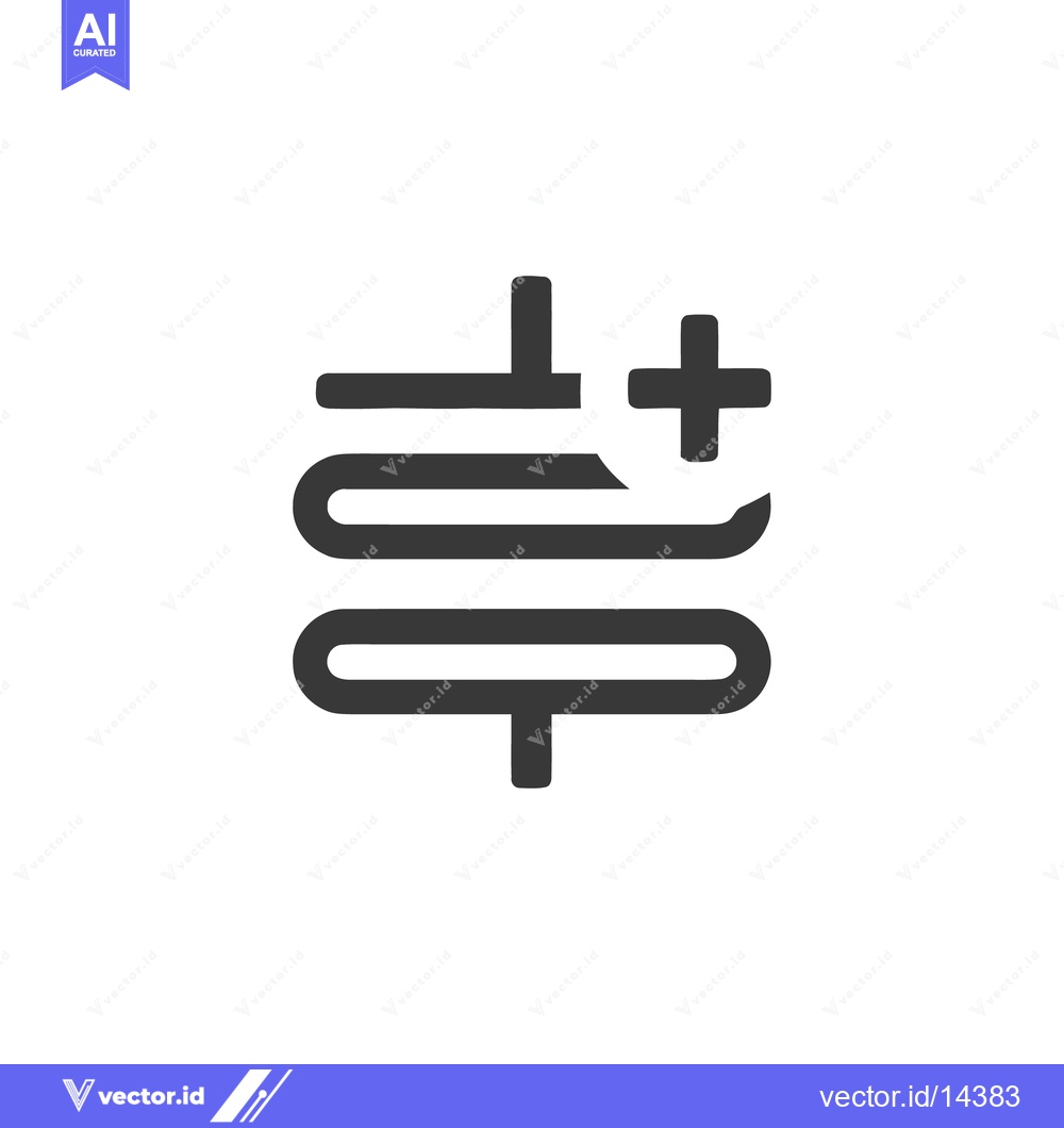 Premium Vector dari Bold Intestine Icon with Plus Sign, Medical Concept, Minimalist Design