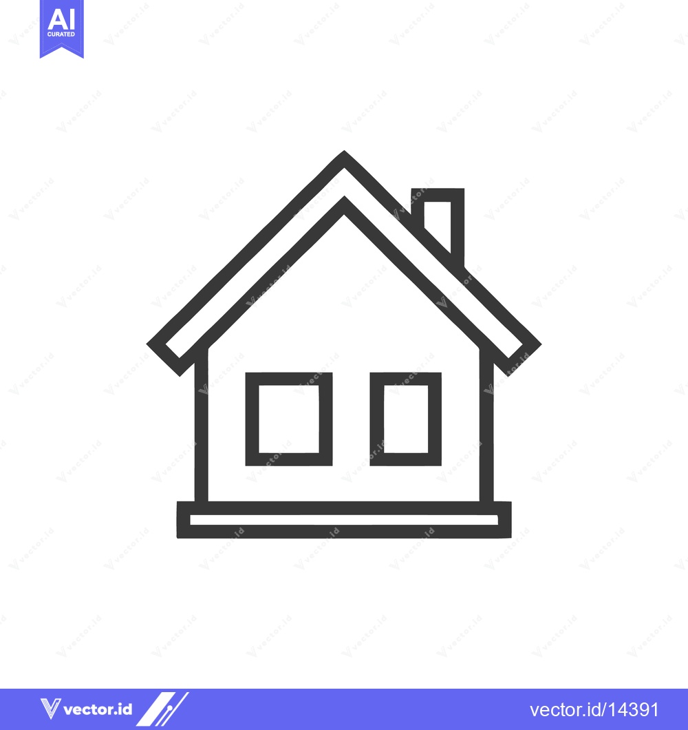 Premium Vector of Minimalist House Icon: Simple Black Outline on White Background