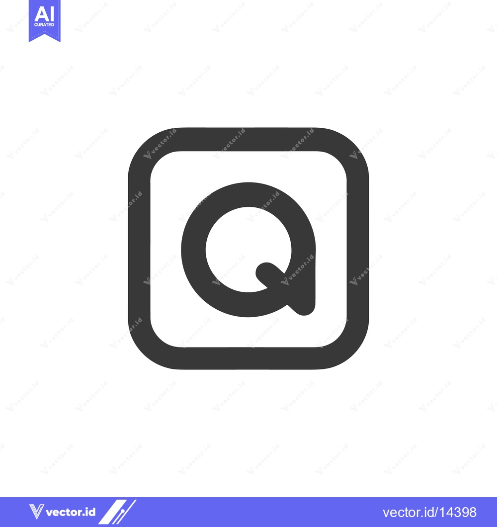 Premium Vector dari Minimalist 'Q' Logo: Bold Rounded Square with Circular Letterform Desi