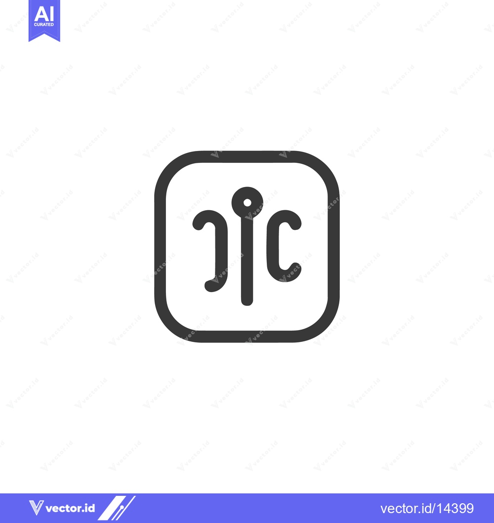 Premium Vector of Abstract JIC Logo Design with Rounded Square Frame in Monochromatic Gr